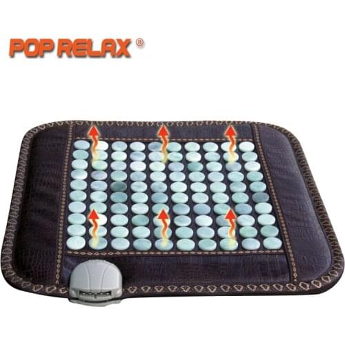 POP RELAX Health Care Jade Sitting Mattress Far Infrared Heating Therapy Natural Jade Stone Mat Pad Office Chair Mattress