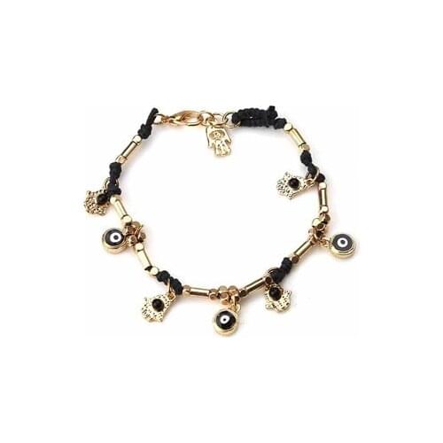 Lucky Eye Hamsa Hand Bangle Bracelet Titanium Steel Blue Evil Eye Bangle Adjustable Luxury Jewelry For Women Girl