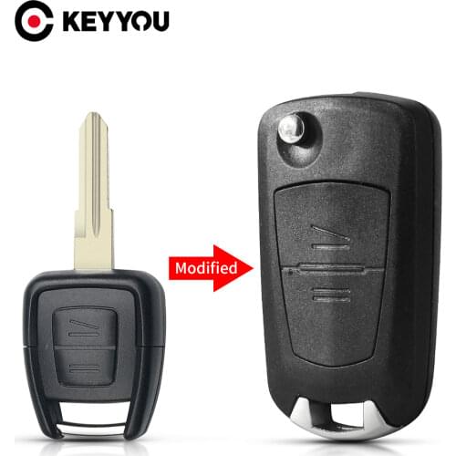 KEYYOU 2 Button Folding Flip Remote Key Case HU46 Blade For Vauxhall Opel Astra Vectra Zafira Fob Car Key Shell Case