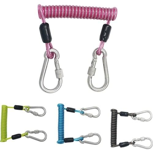 Scuba Diving Dive 10cm Spiral Spring Coil Snap Clip Lanyard Safety Emergency Gear 4 Colors Quick Release Buckle