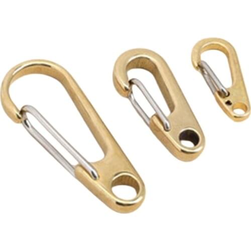 Pure Brass Curtain Clasp Carabiner Clasp Key Ring Hook Key Chain Strap Wallet Bag for Sports Fishing Hiking Travelling