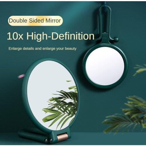 Makeup mirror for household small enlarged table top vanity mirror for female students dormitory mini double side portable