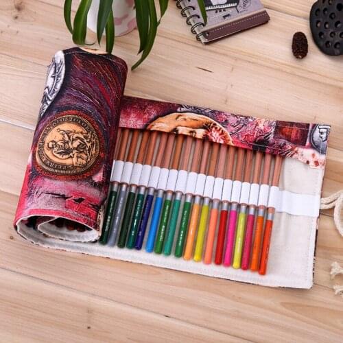 Gold coins ancient gorgeous retro handmade canvas pen 36/48/72 pencil case stationery box