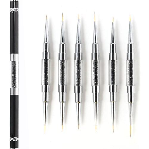 1 Pc Double-end Fashion Professional Nail Liner Painting Brush Drawing Pen Art Tools Pinceau Ongles Unhas Paznokcie Manicure