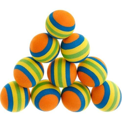 10 Pcs/Set Rainbow Ball Pet Toys EVA Soft Interactive Cat Dog Puppy Kitten Play Funny Colorful Gifts Chew Balls Pets Products