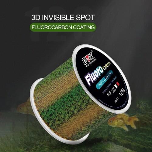 120M Fluorocarbon Fishing Line Carbon Fiber Coating Collar Bait 0.14-0.5mm 4.13-34.32lb Wire Resistant Accessories