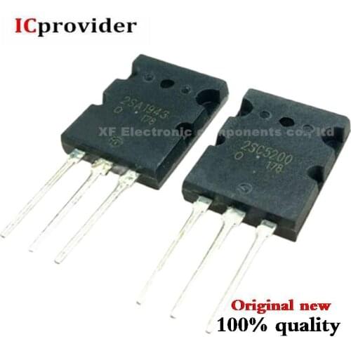 20pcs/LOT 2SC5200 2SA1943 C5200 + A1943 TO-3PL AMP TRANSISTOR