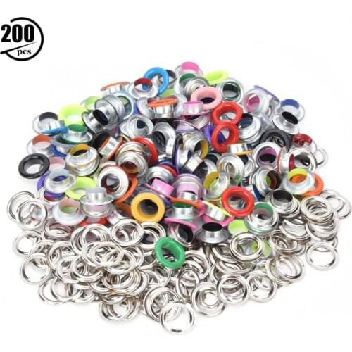 200Pcs Metal Eyelet Iron Colorful Metal Grommet DIY Bag Shoes Clothes Decoration 8mm/10mm with 200Pcs Washer