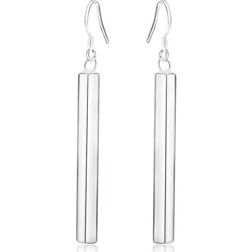 2020 Fashion Straight Long Dangle Drop Earrings Top Quality Concise Ear Line Silver Color Fashion Jewelry For Women Best Gift