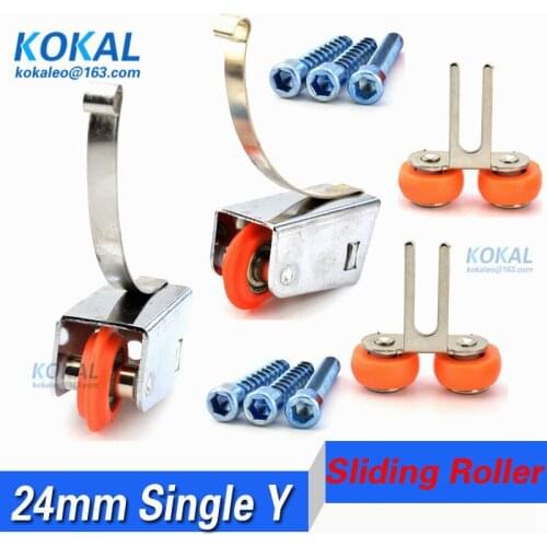 [24DT]high loading 24m Single Y Type Wardrobe Sliding Door Roller Wheels Pulley Sliding Door Silence Home Office Accessories New