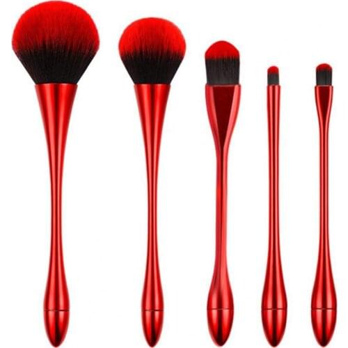 5Pcs/Set Small Waist Brush Waist Brush Electroplating Multifunctional Plastic Soft Hair Small Waist Beauty Makeup Tools Cosmetic