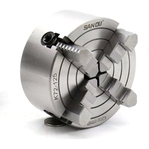 K72-125 Four Jaws Independent Chuck 125mm Manual for Welding Positioner Turn Table Accessories of CNC Lathe