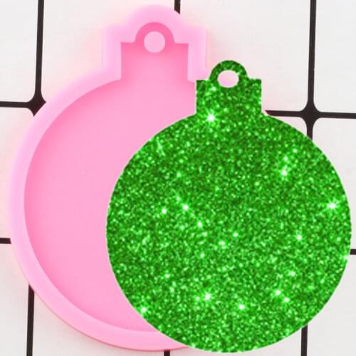 Shiny Christmas Decorating Tools Keychains Mold Pendant Earrings Silicone Mould Jewelry Making Epoxy Resin Molds