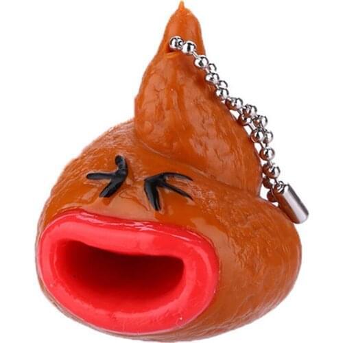 2pcs Pop Out Tongues Keychain Novelty Poo Toys Keyring holder Funny Purse Car Key Chain Bag Decorative for bag Car Hanging Decor