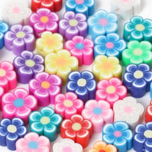 50pcs/Lot 10mm Flower Shape Spacer Beads Clay Beads Clay Beads For Jewelry Making DIY Handmade Jewelry Crafts