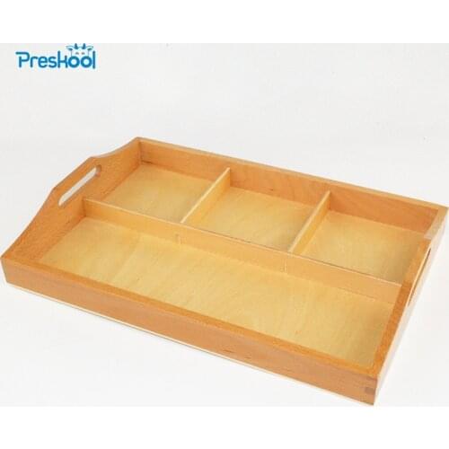 Baby Toy Montessori 33*22*5cm Wooden 3 Compartment Sorting Tray Early Education Preschool Toys Brinquedos Juguetes