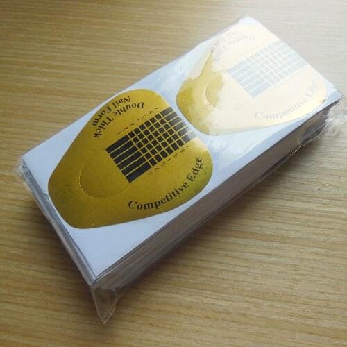 100pcs Nail Forms Acrylic Nail Art Sculpting Primer Nail Tip Golden U Shaped Forms Guide for French Acrylic Nail UV guide
