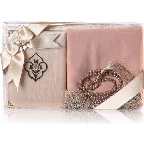 Cotton Prayer Mat Yasin Pearl Design Rosary Güpüprlü Wrap Gold