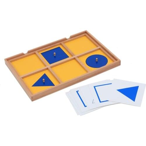 Geometric Demonstration Tray W/ Cards Montessorial Sensorial Materials Visual Sense Exercise To Learn Shape Early Education Toys