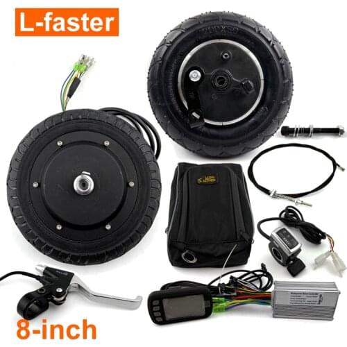 48V 350W 8inch Kickscooter Electric Conversion Kit With Brushless Hub Motor Wheel And 200X50 Drum Brake Wheel LCD Screen Display