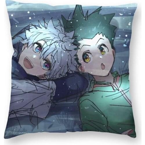 Cool Hunter X Hunter Square Throw Pillow Cover Home Decor 3D Printing Gon Freecss Killua Zoldyck Cushion Cover for Living Room