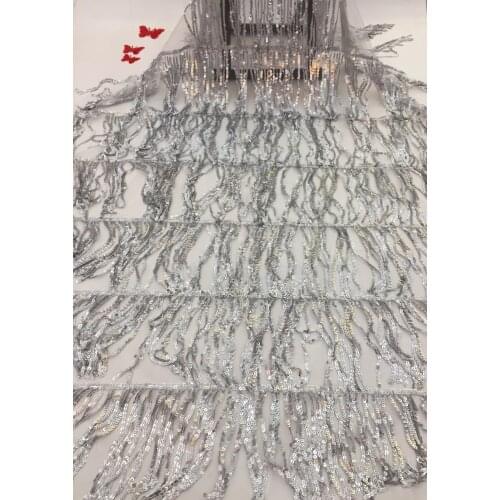 Sequined Lace Fabric French Mesh Lace Fabric 2021 High Quality Lace Nigerian Mesh Lace Fabric Wedding Party MJ3485
