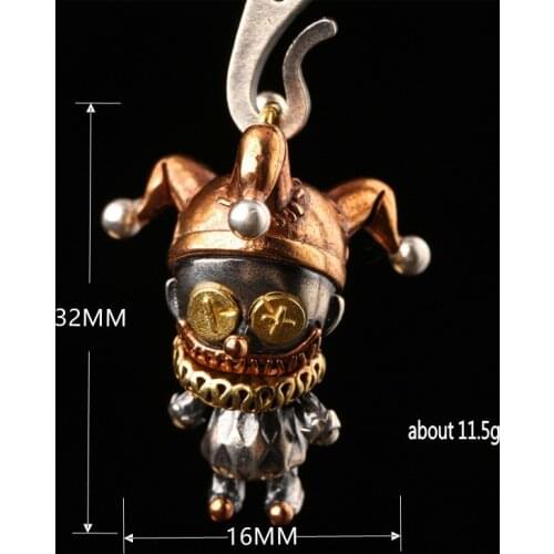 BOCAI New Real Solid 100% S925 silver jewelry, funny clown doll retro fashion woman pendant with personality