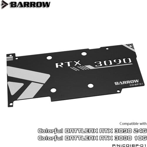 Barrow Gpu Water Cooling Block Backplane for Colorful BATTLEAX 3090 3080,for Full Cover Water Cooling GPU Block Cooler, COIBP-01