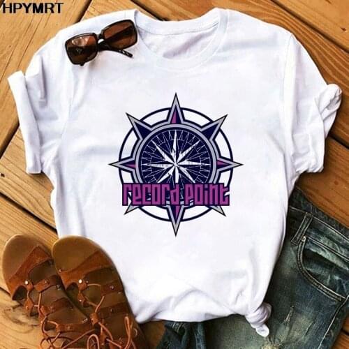 Record Point Letter Printed Summer T shirts Women Fashion Clothes Harajuku Casual T-shirts Female Fun Graphics Streetwear Tops