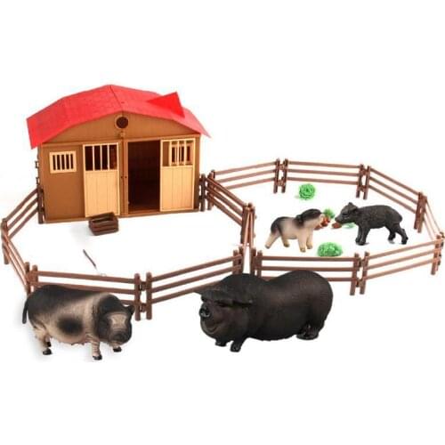 Simulation Farm Scene House Play Model Doll House Toy For Children Baby DIY Educational Toys Poultry Animal Building Kits Gifts