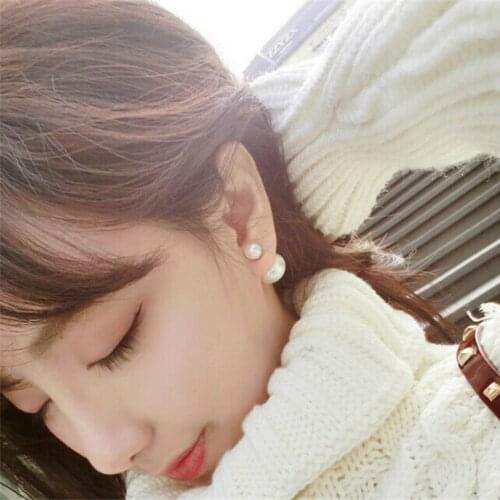 Fashion Jewelry Double Sided Pearl Earrings Temperament Simple Bohemian Earrings Personality Wild Lady Elegant Earrings