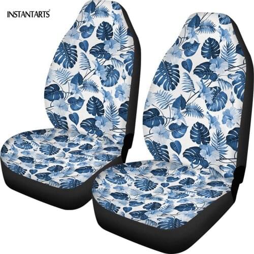 INSTANTARTS Fashion Tropical Monstera Printing Protector Cover Cushion Pad Mat for Auto Supplies Washable Vehicle Seat Covers