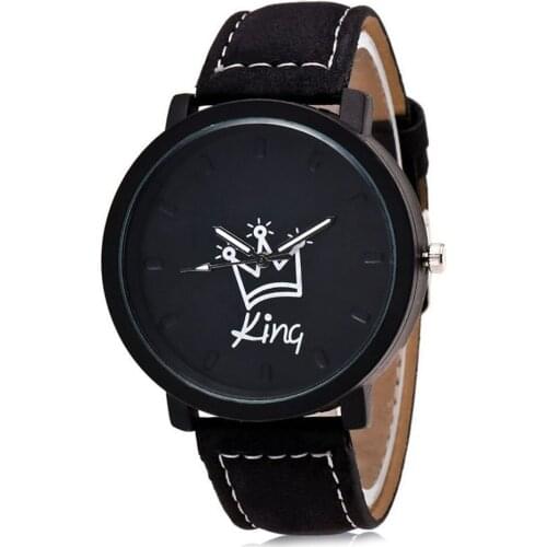 King Leather Watches Women Lovers Quartz Watch Men Brand Luxury Wristwatch Female Male Quartz Lover`s Watches LL@1