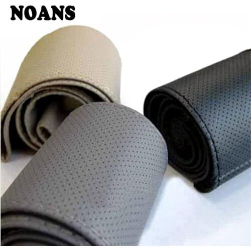 Soft Leather Breathable Hand-sewn Car steering Wheel Cover For VW polo passat b5 b6 Mazda 3 6 cx-5 Toyota corolla Ford focus 2