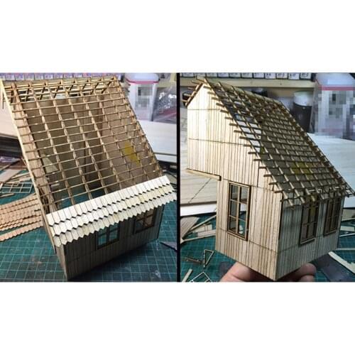 Wood House Kits - 1/35 Scale Diorama Scene Sand Table Mode Building