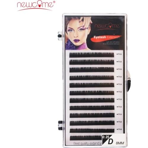 NEWCOME Eyelash Extension B C D Natural Individual Eyelashes Silk Lash Classic Lashes Extension for Professional Supplies