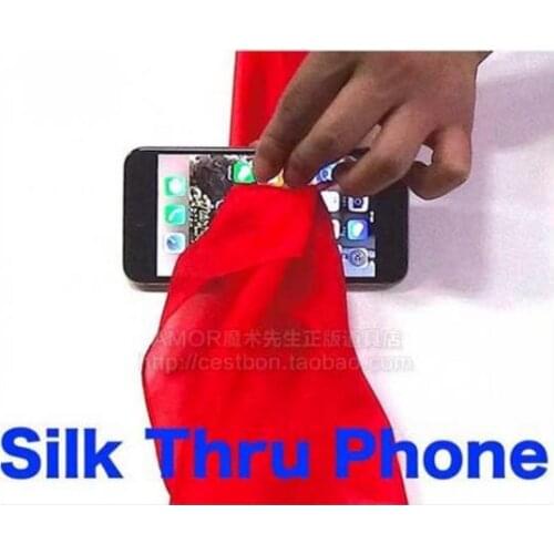 New Silk Thru Phone - Magic Tricks,Close-Up Magic,Street Magic,Props,Illusion,Fun,Mentalism,Easy To Do