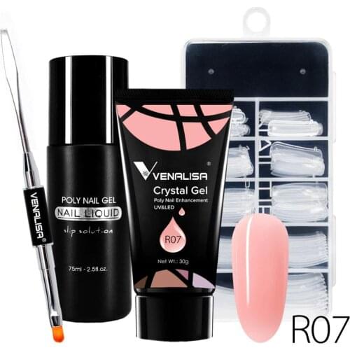30g VENALISA Poly Crystal Acrylic Gel Kit Tips Slip Solution Fast Building Gel Lacquer UV LED Camouflage Quick Extension Gel