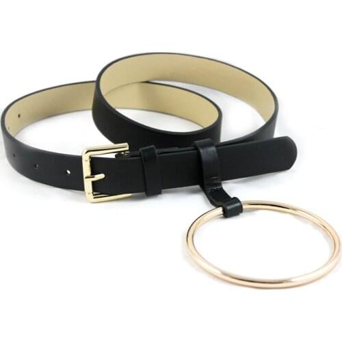 Factory Sale New Women Belt Fashion PU Leather Metal Ring Pin Buckle Party Dress Decoration Waistband Ladies Belt For Jeans