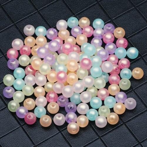100pcs/lot Colorful Mixed Round Acrylic Beads 8mm Loose Spacer Beads For Jewelry Making Diy Charm Necklace Bracelet Accessories