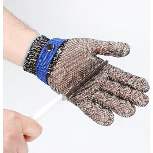 1PCS Stainless Steel Cut-resistant 5 Levels Metal Glove Suitable For Left and Right Hand Butterfly Knife Training Gloves