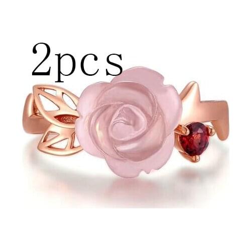 2 Sets of Rose Romance Ring R007-2