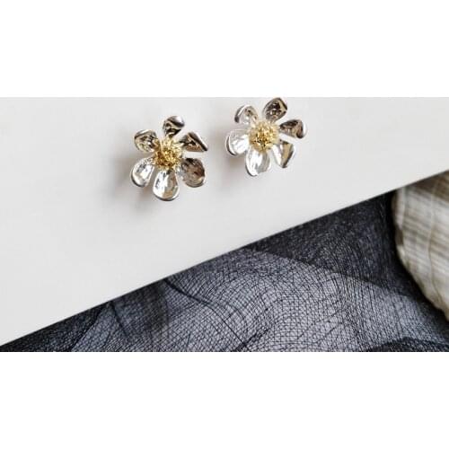 S925 needle Stud Earrings Trendy Jewelry Hot Selling 2020 New Design Metal Flower Earrings Female Jewelry Gifts For Party