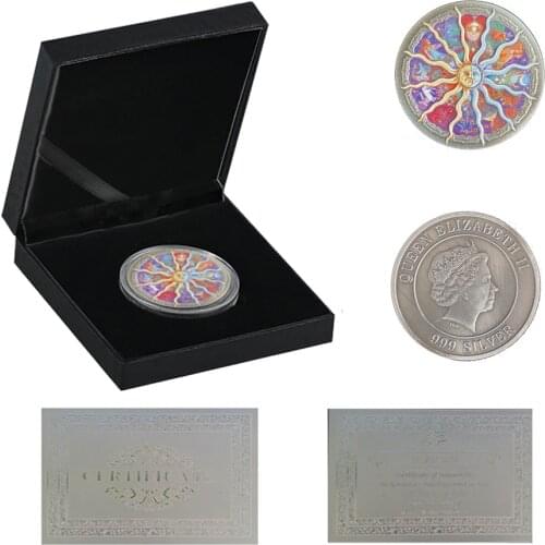 Elizabeth II Twelve Constellation 999 Silver Coins Collectibles Gifts Non-Currency W/ Luxury Box