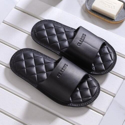 Men Women Slippers Summer Flip Flop Shoes Couple Bathroom Fashion Non-Slip Flat Solid Indoor Casual House Slides