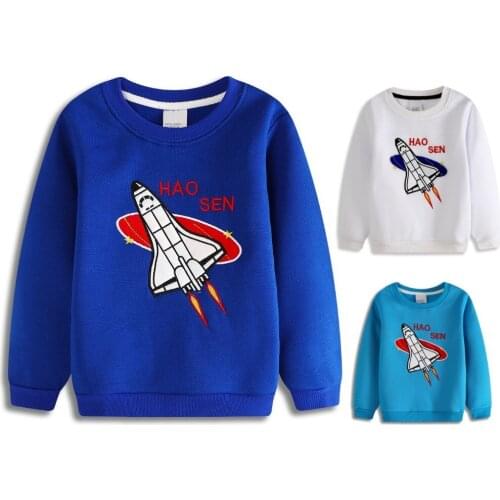 Blue Autumn Children Clothes Aircraft Plane Boys Sweatshirts Baby Boy Clothes Girls Sweaters 4 5 6 7 8 Year Hoodies Kids Outfits