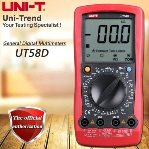 UNI-T UT58D Manual Digital Multimeter Resistor, Capacitor, Inductance Test Table Diode / Triode Test Low Voltage Display
