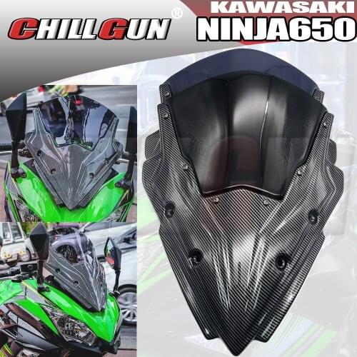 Motorcycle Racing Sports Carbon Fiber WindScreen Windshield Deflector Viser Visor For KAWASAKI NINJA650 NINJA 650 2017 2018 2019