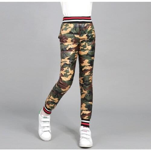 High Quality Winter Pants for Girls Children Thicken Warm Leggings Windproof Teenage 95% White Duck Down Outerwear Trousers