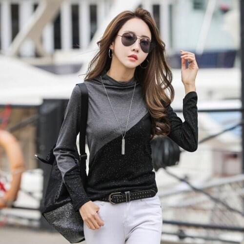 T Shirt Women Sequin Long Sleeve T-shirt Female Blusas Femininas 2019 Autumn Women Tops